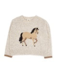 Load image into Gallery viewer, Feather 4 Arrow - Camille Horse Sweater: Oatmeal (2t-8)
