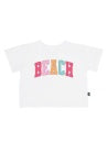 Feather 4 Arrow- Beach Crop Tee (White  2Y-14Y)