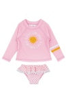 Feather 4 Arrow- Fun in the Sun L/S Baby Swim Set (Fairy Tale Pink, 6m-24m)