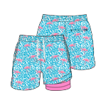 Chubbies- Youth Classic Swim Trunk  (The Domingos are for Flamingos 2 in 1 Liner)