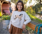 Load image into Gallery viewer, Feather 4 Arrow - Camille Horse Sweater: Oatmeal (2t-8)