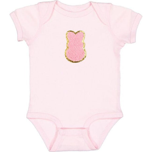 Sweet Wink- Bunny Patch Short Sleeve Bodysuit (Pink, 0-24m)