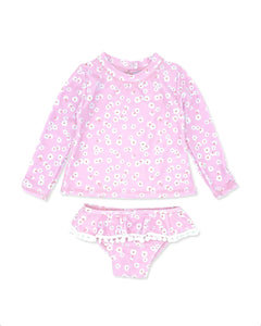 Feather 4 Arrow- Sandy toes L/S Ruffle Set- Fairy Tale Pink