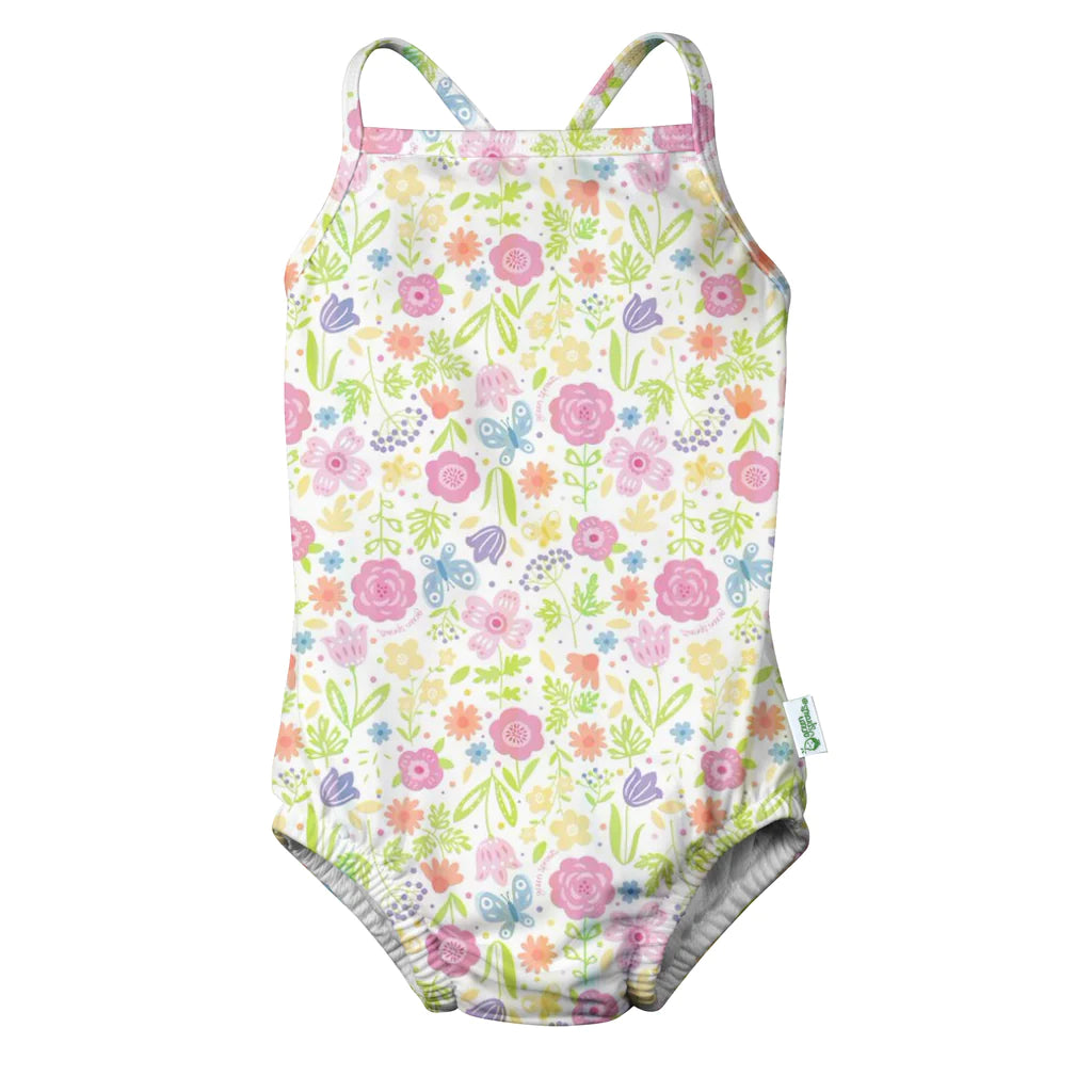 iPlay- Flower Swimsuit w. Built in Swim Diaper