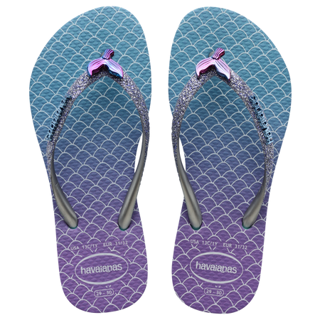 Haviana- Slim Glitter Blue Mermaid Tail Sandals-Aqua