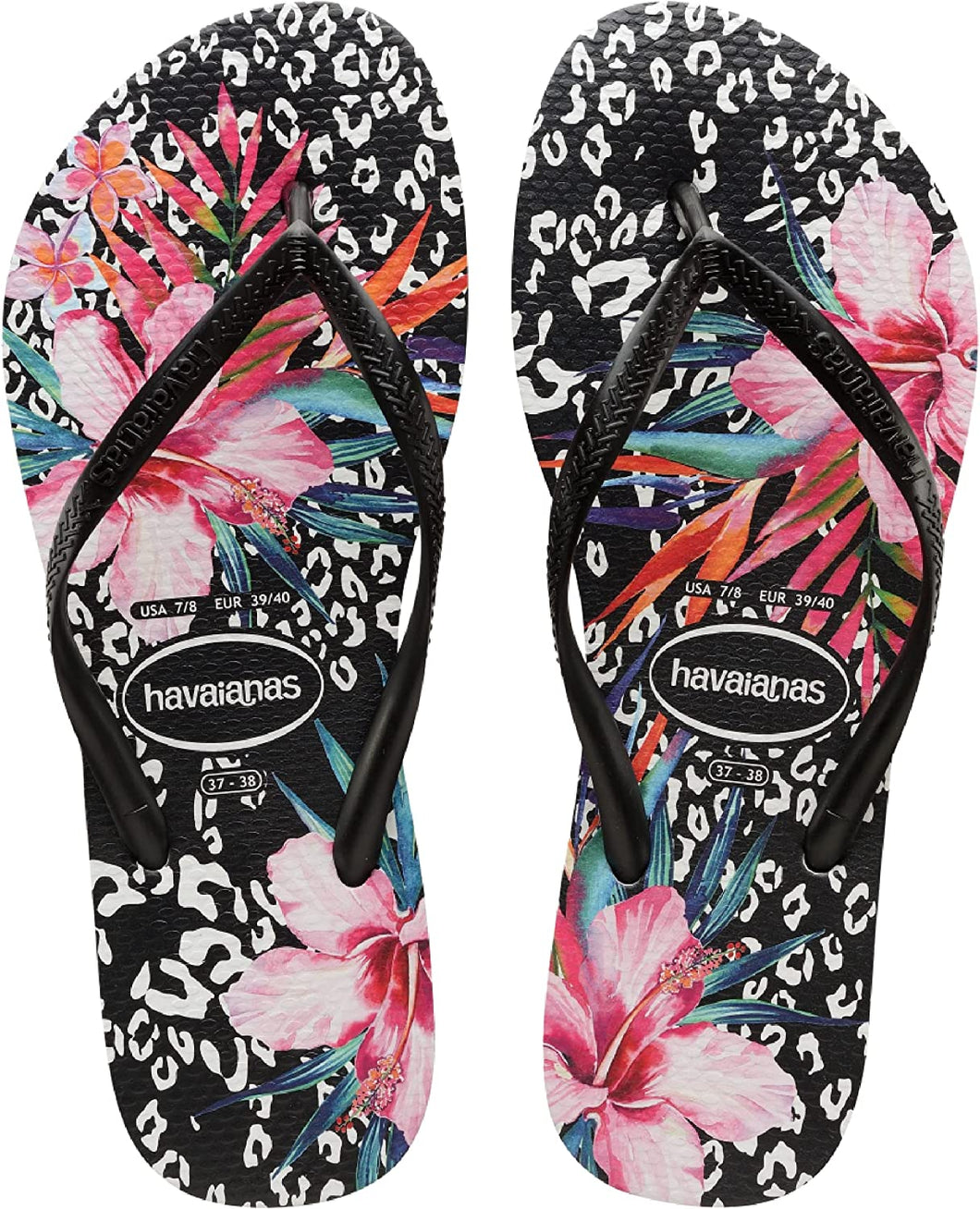 Floral Sandal- Black Hibiscus